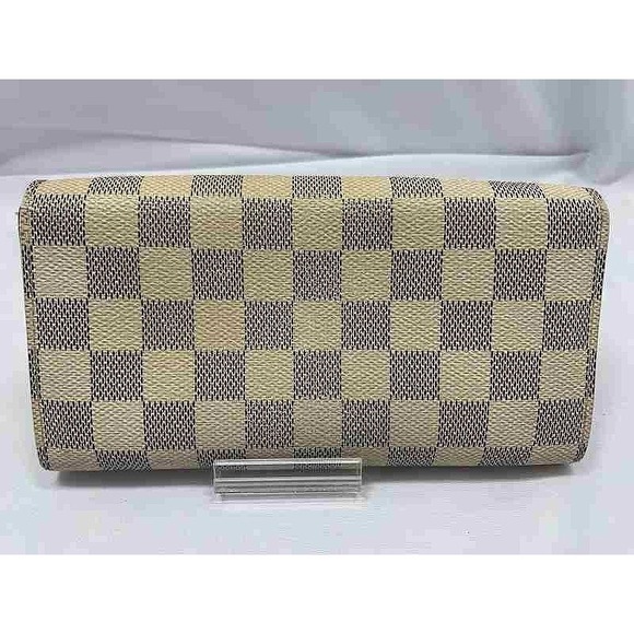 Louis Vuitton Azur White Portefeuille Wallet Sarah Flap Long Damier - Picture 2 of 10